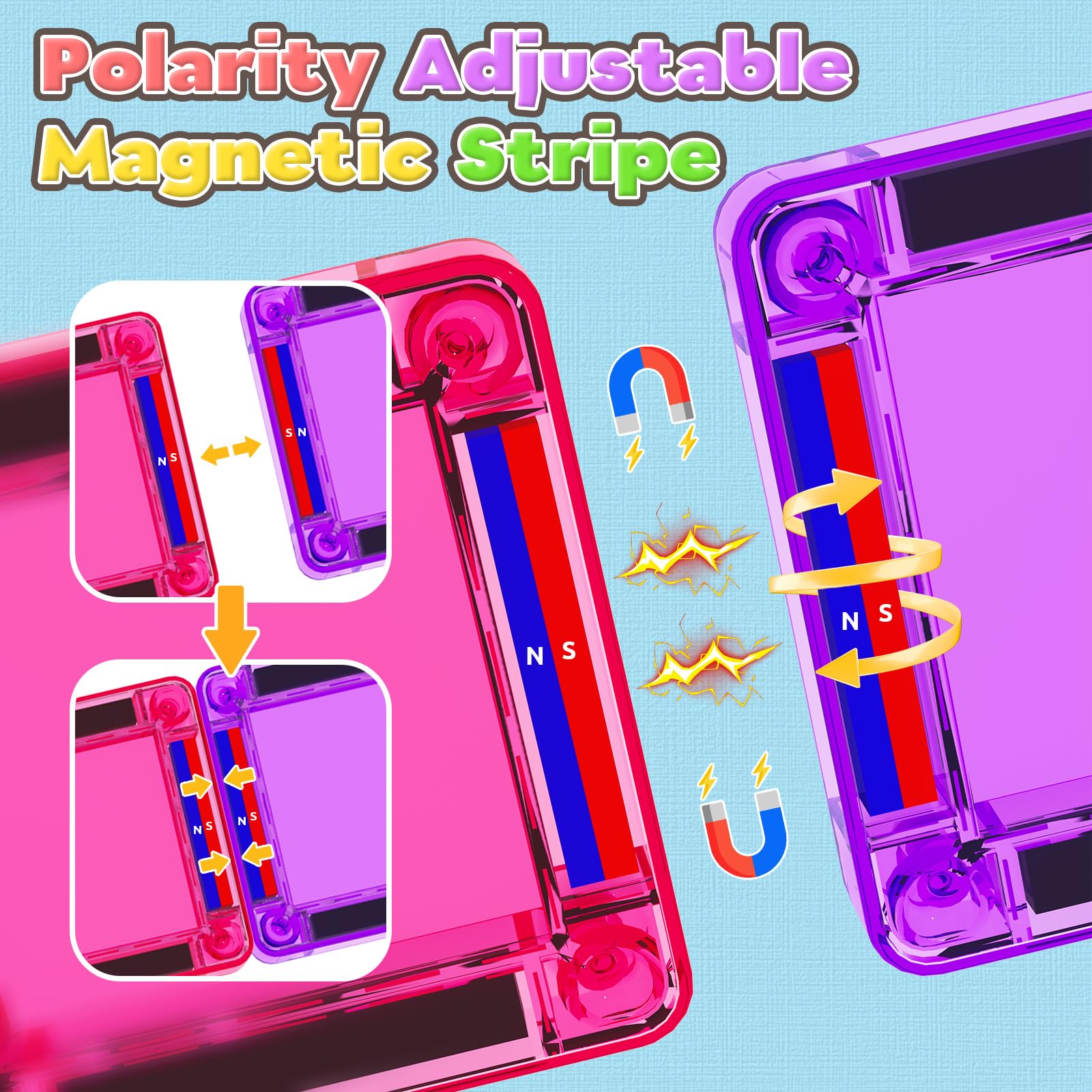 Magnetic Tiles Mini Travel Toddler Set, Magnetic Blocks Building Kids Toys & Games, Montessori Preschool Classroom Must Haves Educational Learning Sensory Toys for 3+ Year Old Boys Girls Birthday Gift